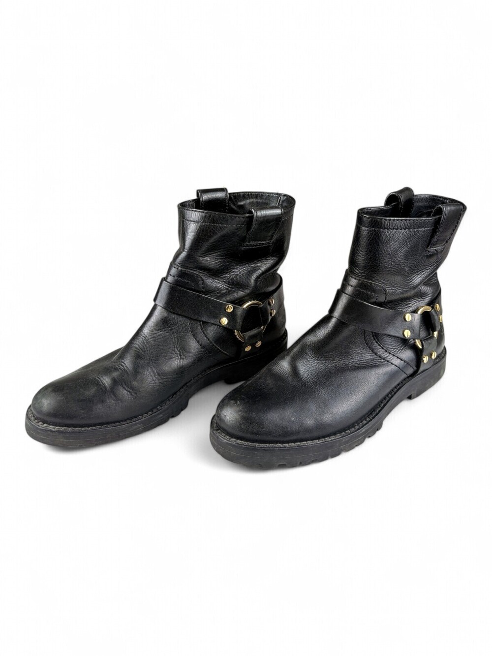 Tory Burch Leather Harness Moto Boots - Size 8.5